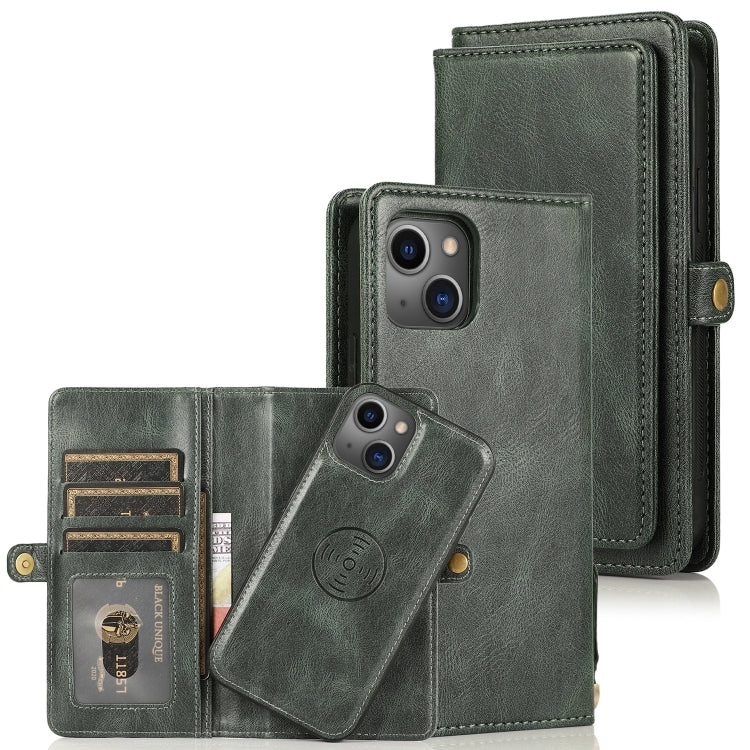 For iPhone 14 Pro Max Strong Magnetic Detachable Leather Case (Green) - iPhone 14 Pro Max Cases by buy2fix | Online Shopping UK | buy2fix