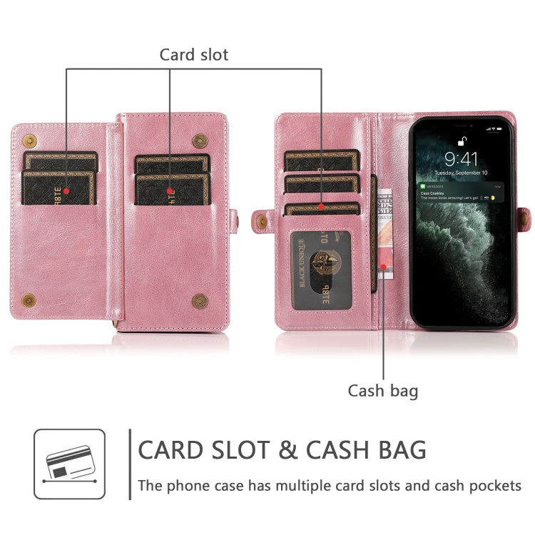For iPhone 14 Pro Max Strong Magnetic Detachable Leather Case (Rose Gold) - iPhone 14 Pro Max Cases by buy2fix | Online Shopping UK | buy2fix