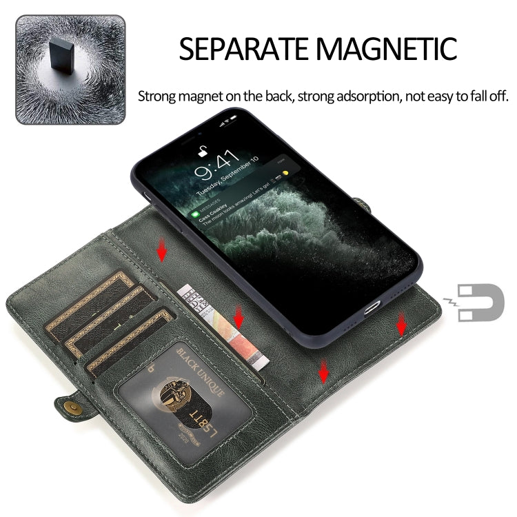 For iPhone 14 Strong Magnetic Detachable Leather Case (Green) - iPhone 14 Cases by buy2fix | Online Shopping UK | buy2fix