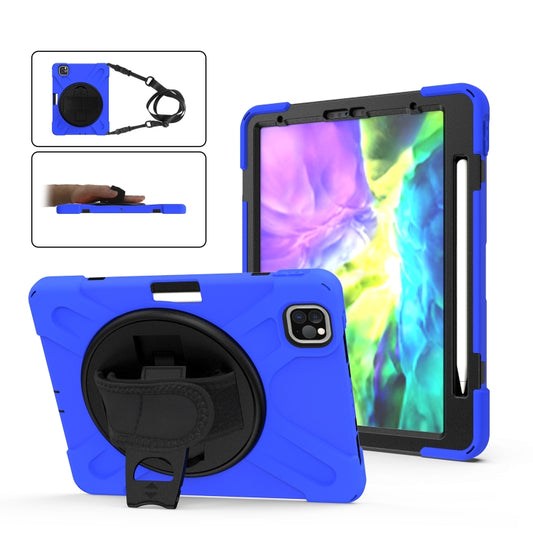 360 Degree Rotation Silicone Protective Cover with Holder & Hand Strap & Long Strap & Pencil Slot For iPad Air 2025 / 10.9 / Pro 11 2021 / 2020 / 2018(Blue) - iPad Pro 11 (2020) Cases by buy2fix | Online Shopping UK | buy2fix