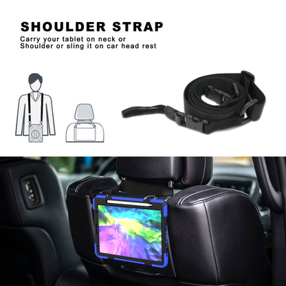 360 Degree Rotation Silicone Protective Cover with Holder & Hand Strap & Long Strap & Pencil Slot For iPad Air 2025 / 10.9 / Pro 11 2021 / 2020 / 2018(Blue) - iPad Pro 11 (2020) Cases by buy2fix | Online Shopping UK | buy2fix