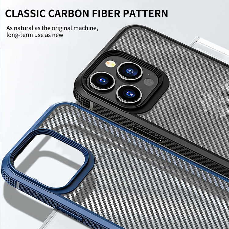 For iPhone 14 Pro iPAKY Carbon Fiber Texture Shockproof PC + TPU Protective Phone Case(Black) - iPhone 14 Pro Cases by iPAKY | Online Shopping UK | buy2fix