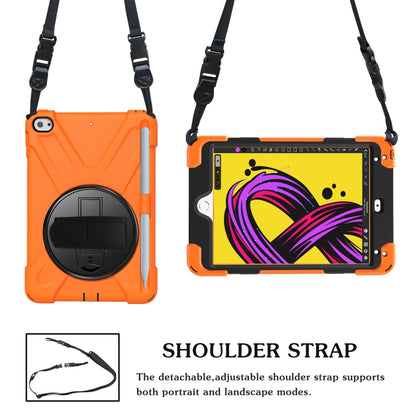 For iPad Mini 5 360 Degree Rotation Silicone Protective Cover with Holder & Hand Strap & Long Strap & Pencil Slot(Orange) - iPad mini (2019) / mini 5 Cases by buy2fix | Online Shopping UK | buy2fix