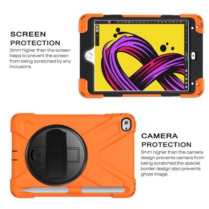 For iPad Mini 5 360 Degree Rotation Silicone Protective Cover with Holder & Hand Strap & Long Strap & Pencil Slot(Orange) - iPad mini (2019) / mini 5 Cases by buy2fix | Online Shopping UK | buy2fix