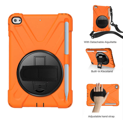 For iPad Mini 5 360 Degree Rotation Silicone Protective Cover with Holder & Hand Strap & Long Strap & Pencil Slot(Orange) - iPad mini (2019) / mini 5 Cases by buy2fix | Online Shopping UK | buy2fix