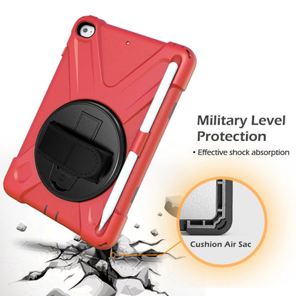 For iPad Mini 5 360 Degree Rotation Silicone Protective Cover with Holder & Hand Strap & Long Strap & Pencil Slot(Red) - iPad mini (2019) / mini 5 Cases by buy2fix | Online Shopping UK | buy2fix