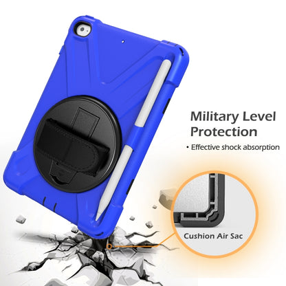 For iPad Mini 5 360 Degree Rotation Silicone Protective Cover with Holder & Hand Strap & Long Strap & Pencil Slot(Blue) - iPad mini (2019) / mini 5 Cases by buy2fix | Online Shopping UK | buy2fix