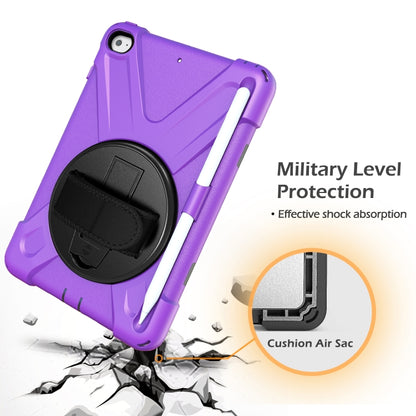 For iPad Mini 5 360 Degree Rotation Silicone Protective Cover with Holder & Hand Strap & Long Strap & Pencil Slot(Purple) - iPad mini (2019) / mini 5 Cases by buy2fix | Online Shopping UK | buy2fix