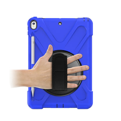 For iPad Pro 10.5 360 Degree Rotation Silicone Protective Cover with Holder & Hand Strap & Long Strap & Pencil Slot(Blue) - iPad Pro 10.5 inch Cases by buy2fix | Online Shopping UK | buy2fix