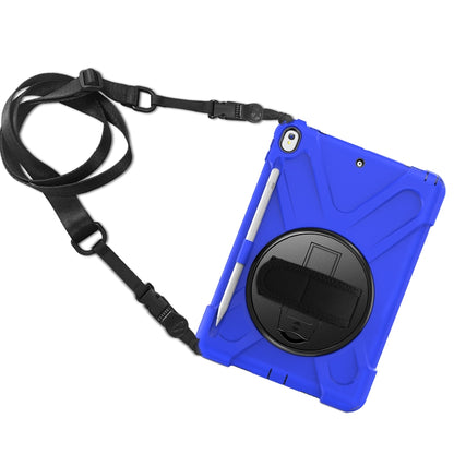For iPad Pro 10.5 360 Degree Rotation Silicone Protective Cover with Holder & Hand Strap & Long Strap & Pencil Slot(Blue) - iPad Pro 10.5 inch Cases by buy2fix | Online Shopping UK | buy2fix