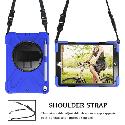 For iPad Pro 10.5 360 Degree Rotation Silicone Protective Cover with Holder & Hand Strap & Long Strap & Pencil Slot(Blue) - iPad Pro 10.5 inch Cases by buy2fix | Online Shopping UK | buy2fix