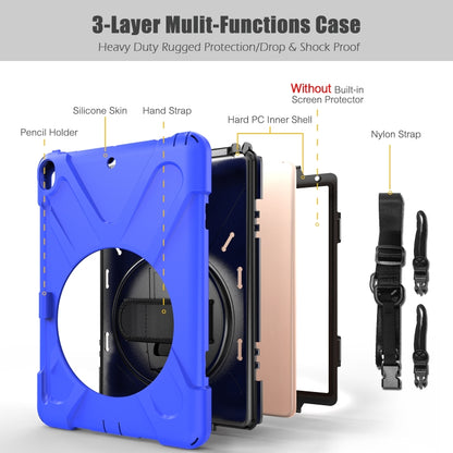 For iPad Pro 10.5 360 Degree Rotation Silicone Protective Cover with Holder & Hand Strap & Long Strap & Pencil Slot(Blue) - iPad Pro 10.5 inch Cases by buy2fix | Online Shopping UK | buy2fix