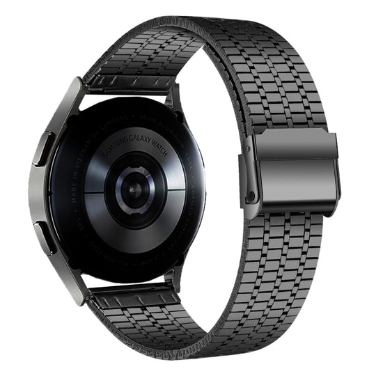 20mm Universal Seven-bead Stainless Steel Watch Band(Black)