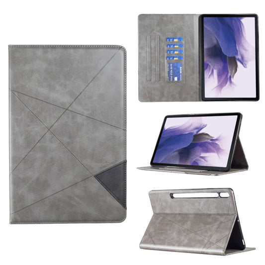 For Samsung Galaxy Tab S8 / Tab S7+ / Tab S7 FE Prismatic Leather Tablet Case(Grey) - Tab S7+ T970 / T976B by buy2fix | Online Shopping UK | buy2fix