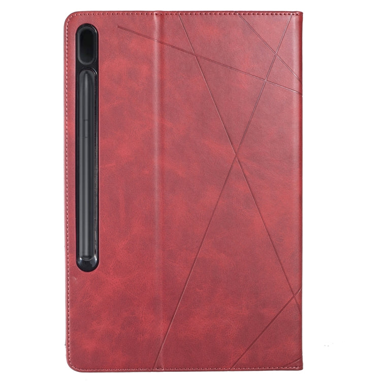 For Samsung Galaxy Tab S8 / Tab S7+ / Tab S7 FE Prismatic Leather Tablet Case(Red) by buy2fix