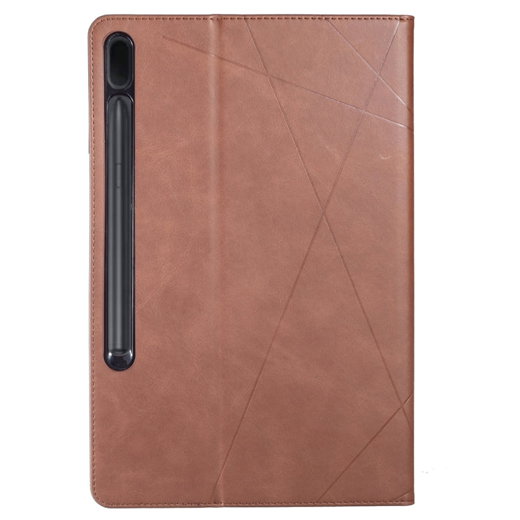 For Samsung Galaxy Tab S8 / Tab S7+ / Tab S7 FE Prismatic Leather Tablet Case(Brown) by buy2fix