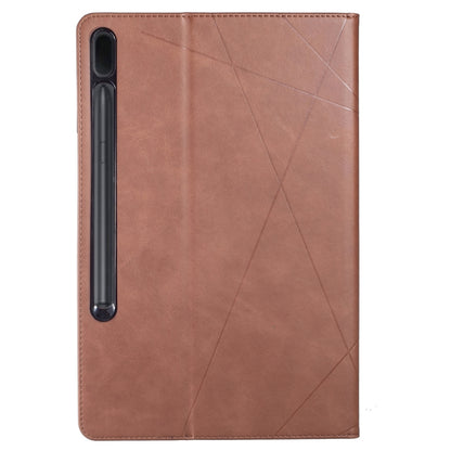 For Samsung Galaxy Tab S8 / Tab S7+ / Tab S7 FE Prismatic Leather Tablet Case(Brown) by buy2fix