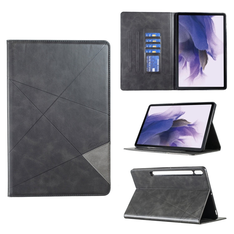 For Samsung Galaxy Tab S8 / Tab S7+ / Tab S7 FE Prismatic Leather Tablet Case(Black) by buy2fix