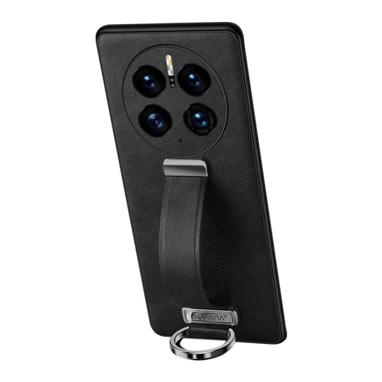 For Huawei Mate 50 Pro SULADA Cool Series PC + Leather Texture Skin Feel Shockproof Phone Case(Black)