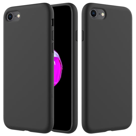 Pour iPhone SE 2022 / SE 2020 Étui de protection souple en silicone à couverture complète antichoc (noir)