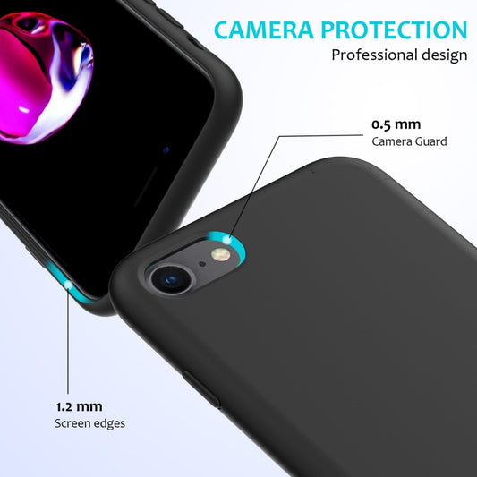 For iPhone SE 2022 / SE 2020 Shockproof Full Coverage Silicone Soft Protective Case(Black) - iPhone SE 2022 / 2020 / 8 / 7 Cases by buy2fix | Online Shopping UK | buy2fix