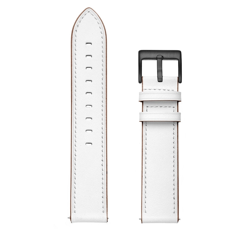 For Honor Watch GS 3 22mm Cowhide Leather Sewing Thread Watch Band(White) by buy2fix