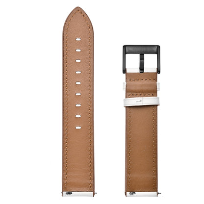 For Honor Watch GS 3 22mm Cowhide Leather Sewing Thread Watch Band(White) by buy2fix