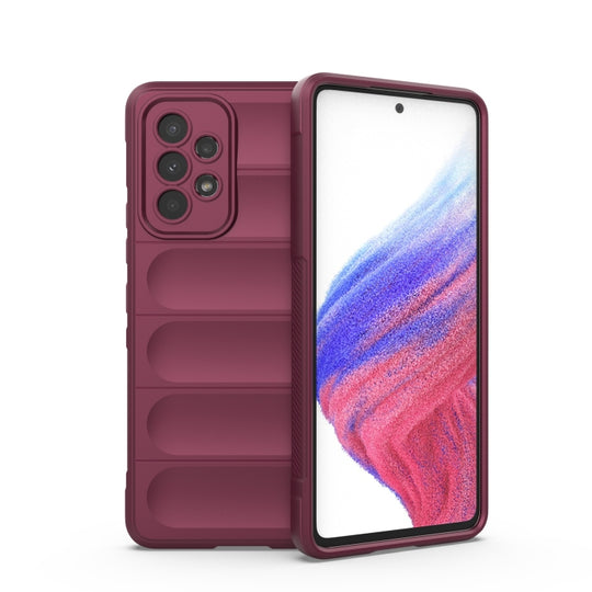 For Samsung Galaxy A53 Magic Shield TPU + Flannel Phone Case(Wine Red)