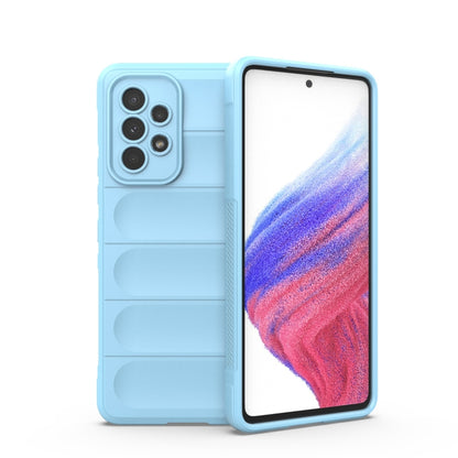 For Samsung Galaxy A53 Magic Shield TPU + Flannel Phone Case(Light Blue) by buy2fix