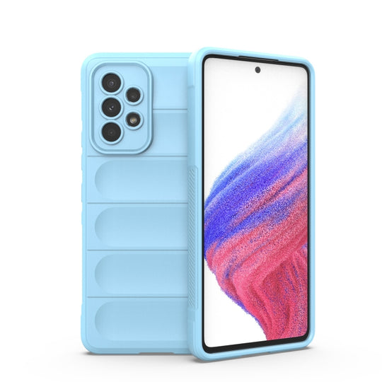For Samsung Galaxy A53 Magic Shield TPU + Flannel Phone Case(Light Blue)