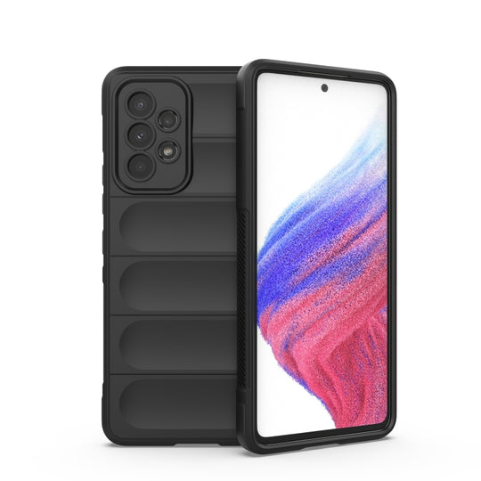 For Samsung Galaxy A53 Magic Shield TPU + Flannel Phone Case(Black)