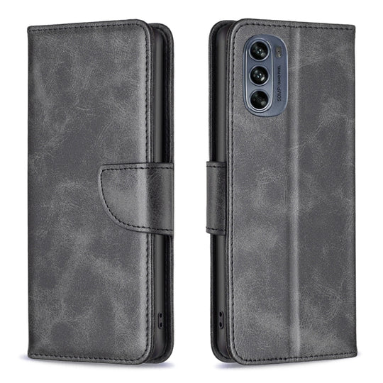 For Motorola Moto G62 Lambskin Texture Leather Phone Case(Black)