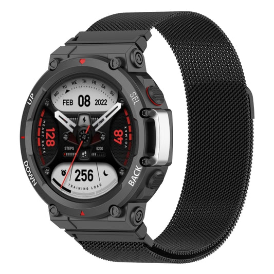 For Huami Amazfit T-Rex 2 Milan Stainless Steel Watch Band(Black) - Watch Bands by buy2fix | Online Shopping UK | buy2fix