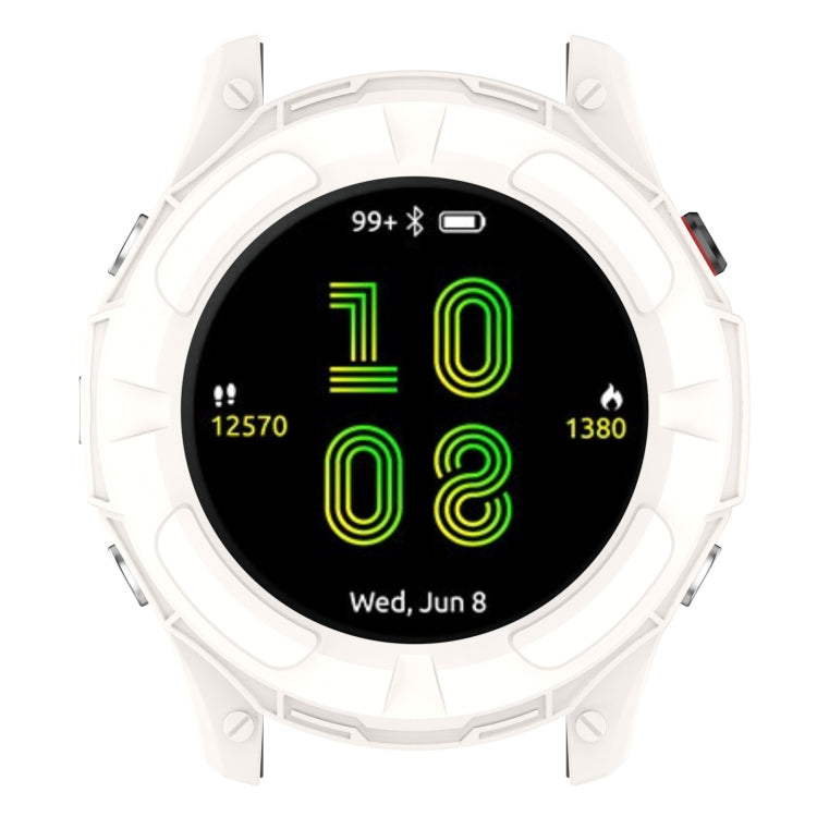 For Garmin Forerunner 955 Armor Hollow TPU Watch Case(Lvory White) - Watch Cases by buy2fix | Online Shopping UK | buy2fix