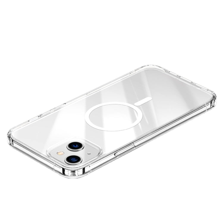 For iPhone 14 Magsafe Magnetic Four Corner Airbags Phone Case (Transparent) by buy2fix