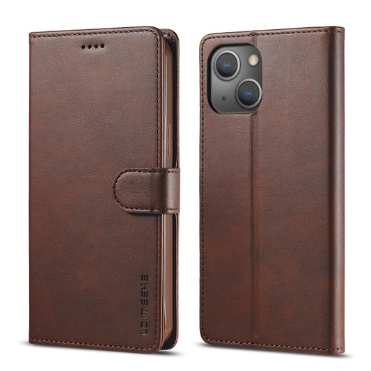 For iPhone 14 LC.IMEEKE Calf Texture Horizontal Flip Leather Case (Brown) - iPhone 14 Cases by LC.IMEEKE | Online Shopping UK | buy2fix