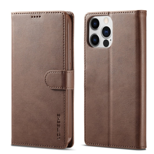For iPhone 14 Pro LC.IMEEKE Calf Texture Horizontal Flip Leather Case(Brown) - iPhone 14 Pro Cases by LC.IMEEKE | Online Shopping UK | buy2fix