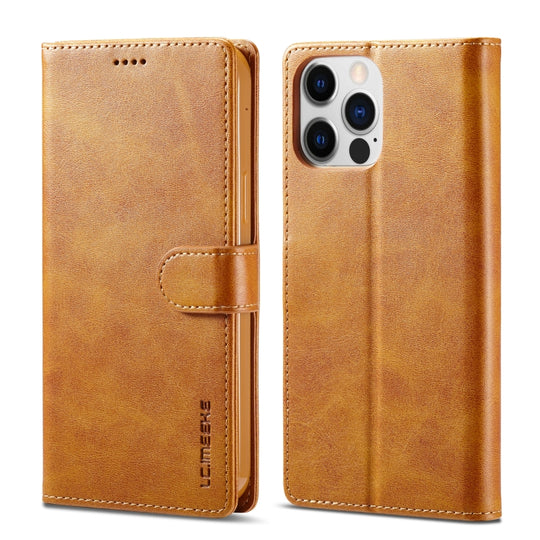 For iPhone 14 Pro LC.IMEEKE Calf Texture Horizontal Flip Leather Case(Yellow)