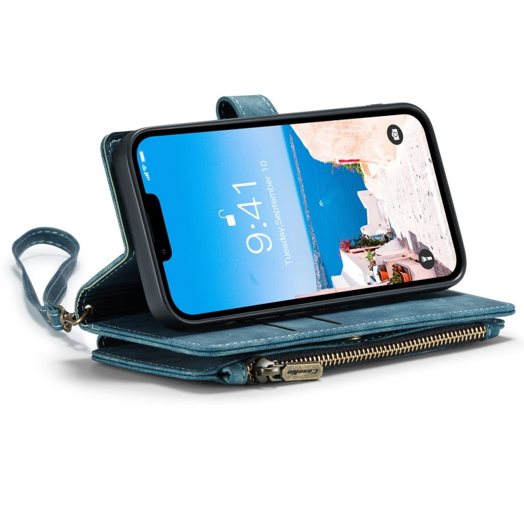 For iPhone 14 CaseMe C30 Multifunctional Phone Leather Case (Blue) - iPhone 14 Cases by CaseMe | Online Shopping UK | buy2fix