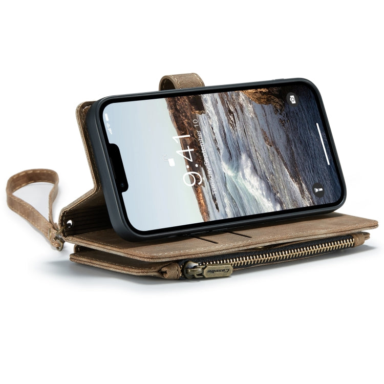 For iPhone 14 CaseMe C30 Multifunctional Phone Leather Case (Brown) - iPhone 14 Cases by CaseMe | Online Shopping UK | buy2fix