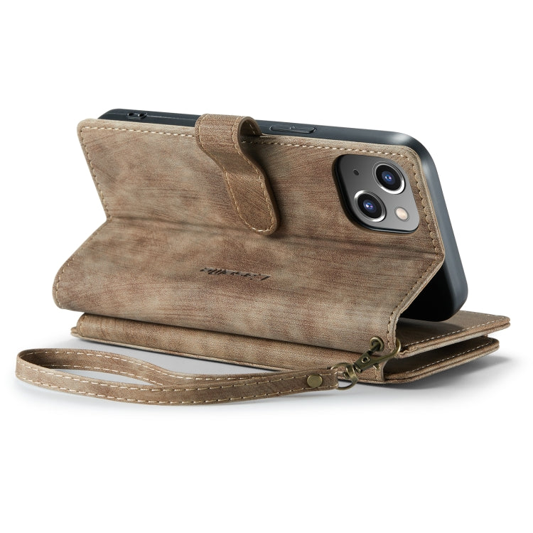 For iPhone 14 CaseMe C30 Multifunctional Phone Leather Case (Brown) - iPhone 14 Cases by CaseMe | Online Shopping UK | buy2fix
