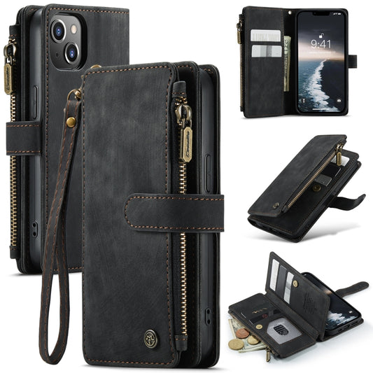 For iPhone 14 CaseMe C30 Multifunctional Phone Leather Case (Black) - iPhone 14 Cases by CaseMe | Online Shopping UK | buy2fix