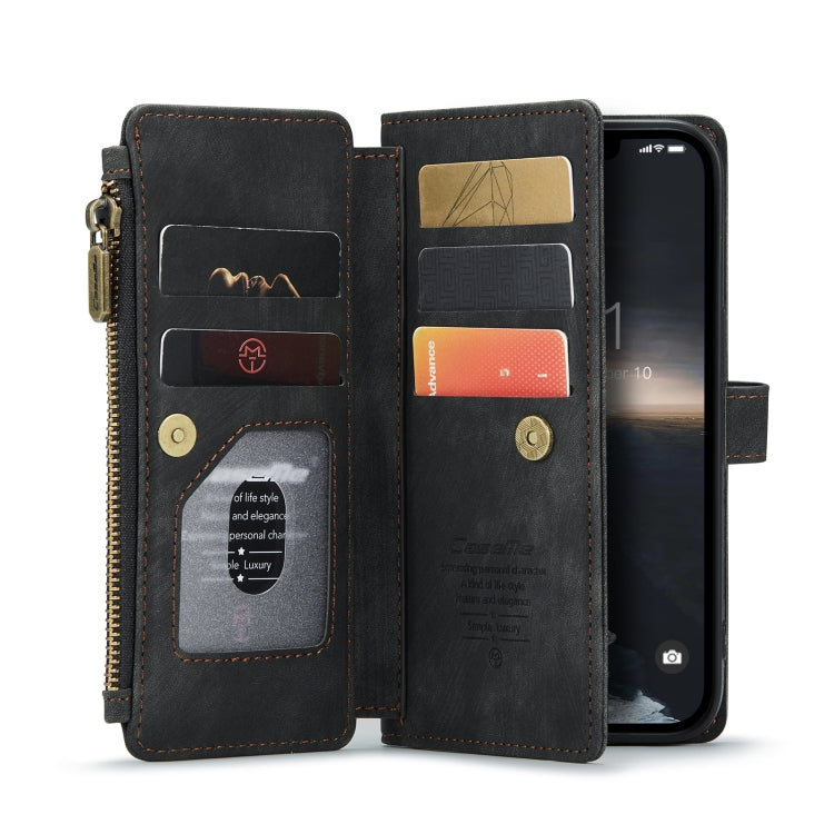 For iPhone 14 CaseMe C30 Multifunctional Phone Leather Case (Black) - iPhone 14 Cases by CaseMe | Online Shopping UK | buy2fix