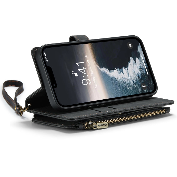 For iPhone 14 CaseMe C30 Multifunctional Phone Leather Case (Black) - iPhone 14 Cases by CaseMe | Online Shopping UK | buy2fix
