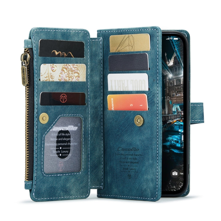 For iPhone 14 Plus CaseMe C30 Multifunctional Phone Leather Case (Blue) - iPhone 14 Plus Cases by CaseMe | Online Shopping UK | buy2fix