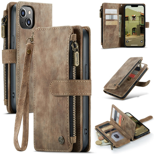 For iPhone 14 Plus CaseMe C30 Multifunctional Phone Leather Case (Brown) - iPhone 14 Plus Cases by CaseMe | Online Shopping UK | buy2fix