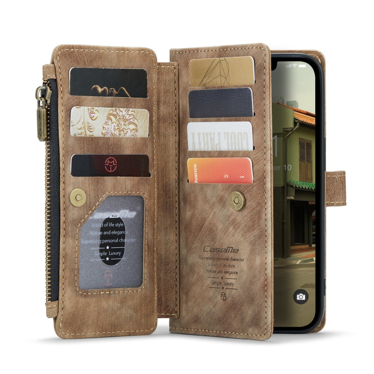 For iPhone 14 Plus CaseMe C30 Multifunctional Phone Leather Case (Brown) - iPhone 14 Plus Cases by CaseMe | Online Shopping UK | buy2fix
