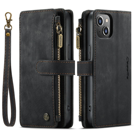 For iPhone 14 Plus CaseMe C30 Multifunctional Phone Leather Case (Black) - iPhone 14 Plus Cases by CaseMe | Online Shopping UK | buy2fix