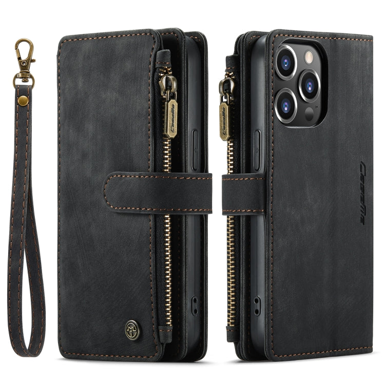 For iPhone 14 Pro CaseMe C30 Multifunctional Phone Leather Case(Black) - iPhone 14 Pro Cases by CaseMe | Online Shopping UK | buy2fix