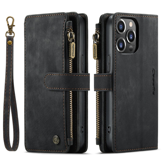 For iPhone 14 Pro CaseMe C30 Multifunctional Phone Leather Case(Black) - iPhone 14 Pro Cases by CaseMe | Online Shopping UK | buy2fix